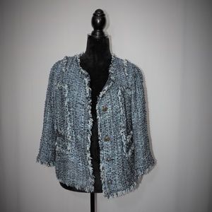 Stunning navy tweed Tory Burch Jacket 10